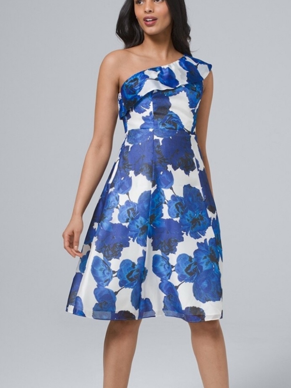 ADRIANA PAPELL Blue Floral Print One Shoulder Dress 12 Fit-flare
Coquette Romant